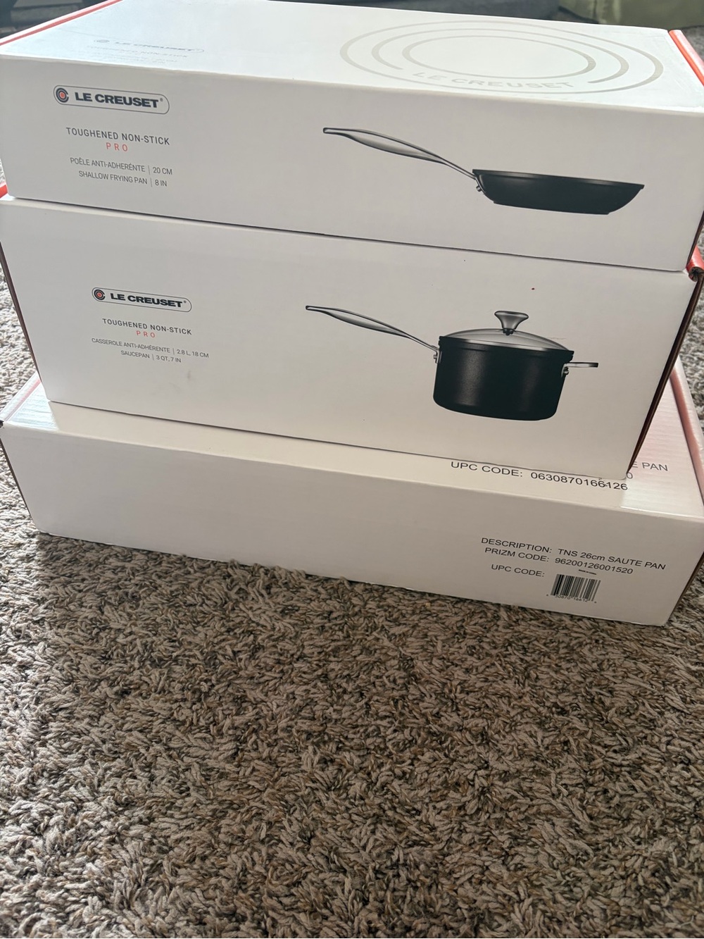 5 Piece Le Creuset Toughened Non Stick Pro Pot and Pans Set